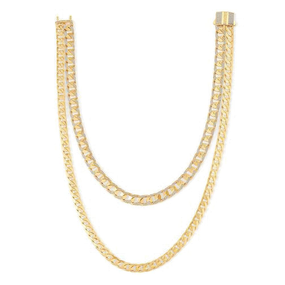 İki Sıra Taşlı Piramit Gurmet Zincir 45-50Cm