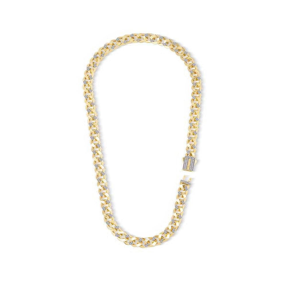 9Mm Altın Taşlı Gurmet Zincir 45 Cm