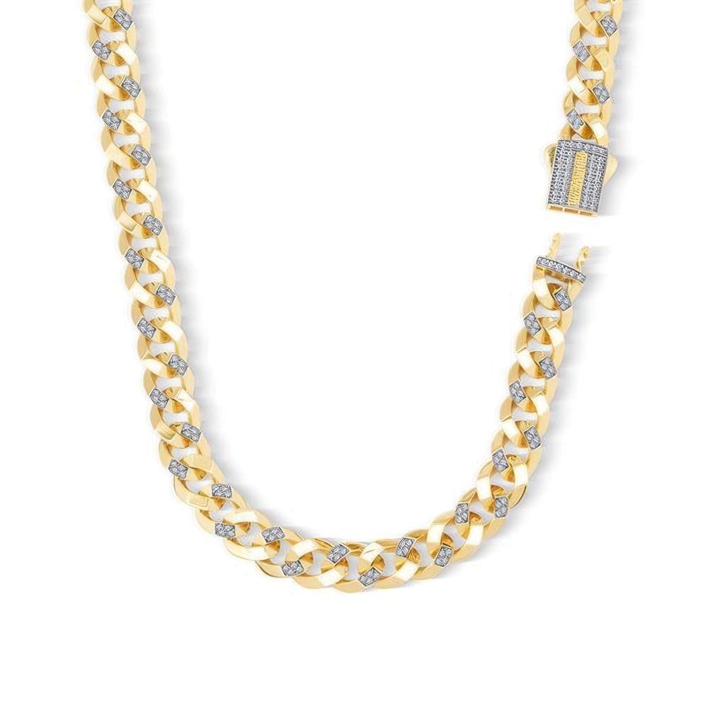 9Mm Altın Taşlı Gurmet Zincir 45 Cm