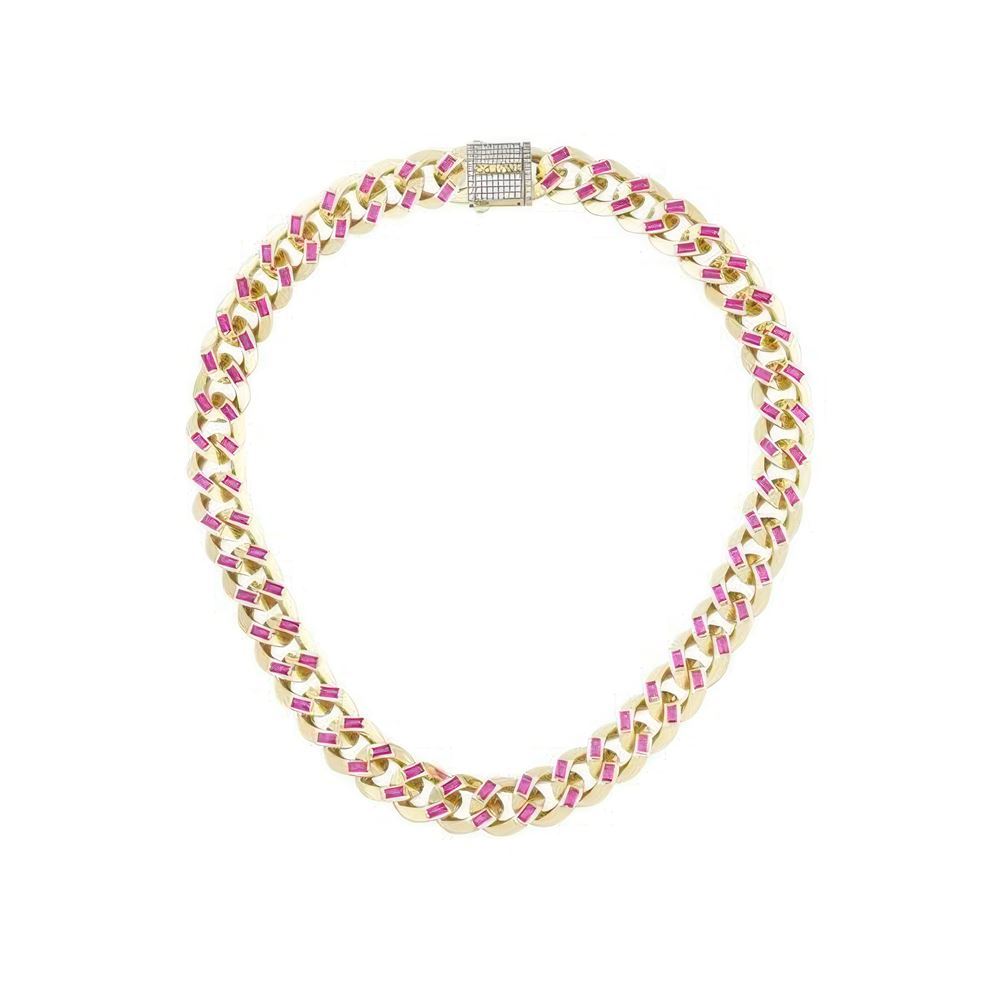 Yakut Taşlı Gurmet Zincir 45 Cm