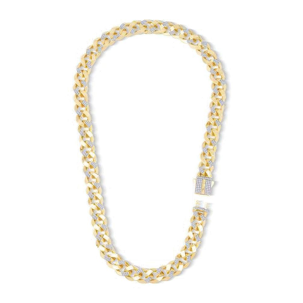 13Mm Altın Taşlı Gurmet Zincir 45 Cm