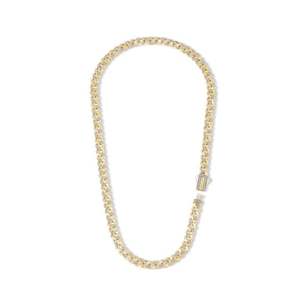 7Mm Altın Taşlı Gurmet Zincir 45 Cm