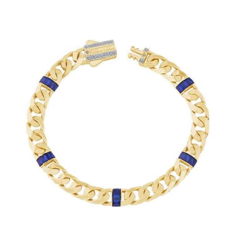 Mavi Taşlı Gurmet Bileklik 18CM