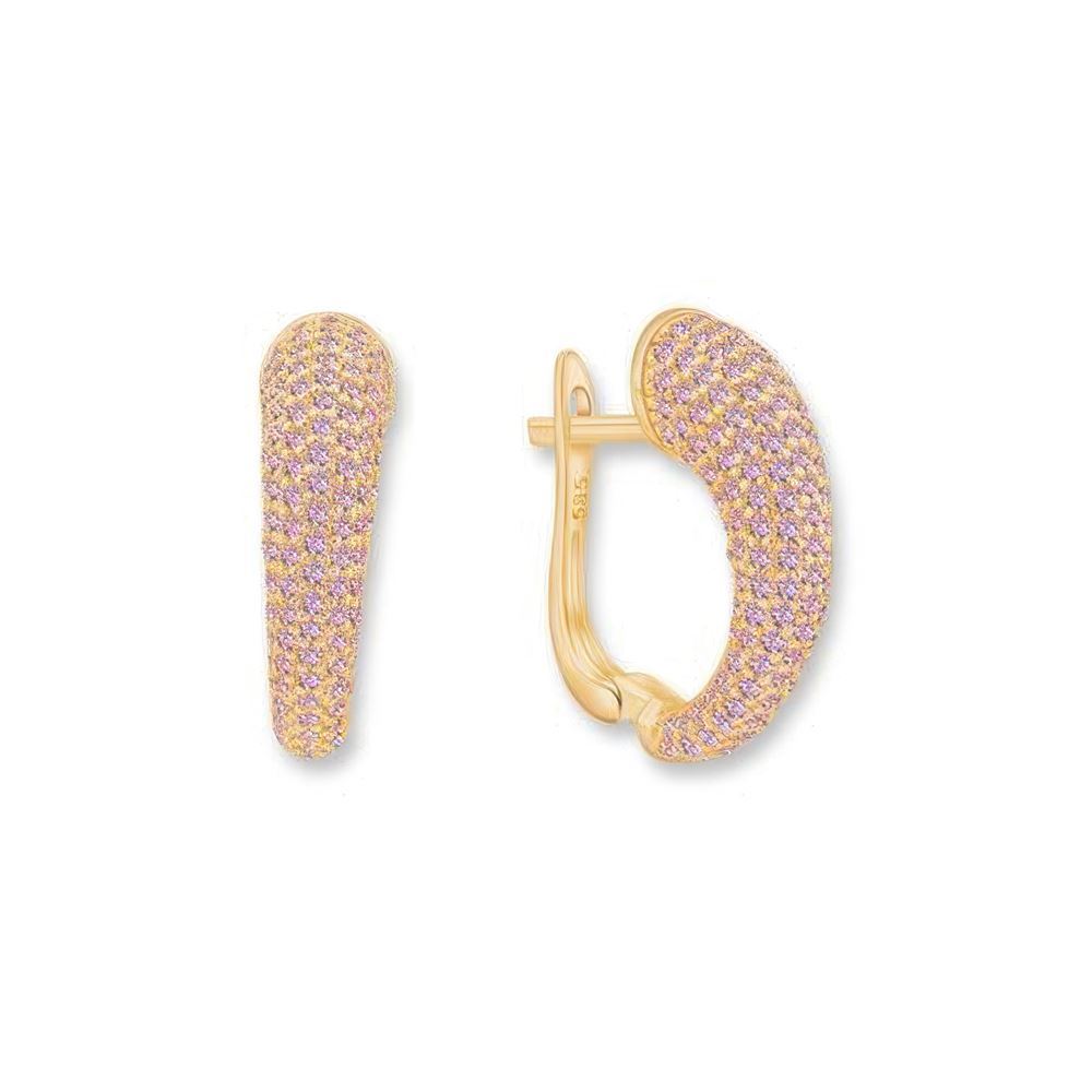 Taşlı Altın Küpe