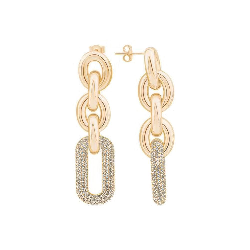 Taşlı Zincir Küpe