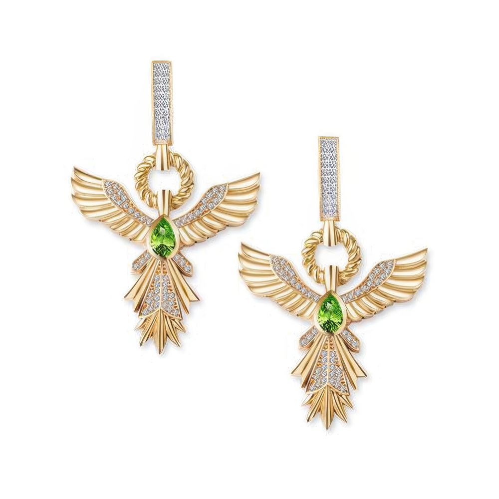 Anka Kuşu Altın Küpe