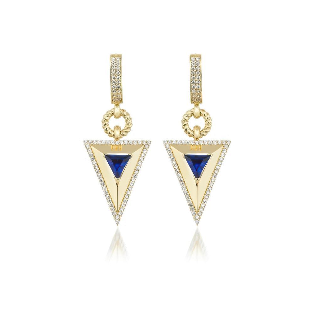 Safir Taşlı Pramit Küpe