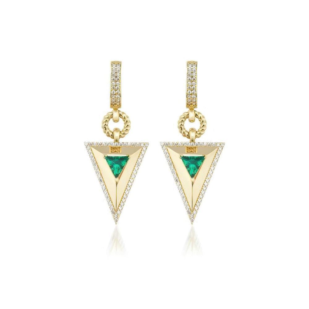 Safir Taşlı Pramit Küpe