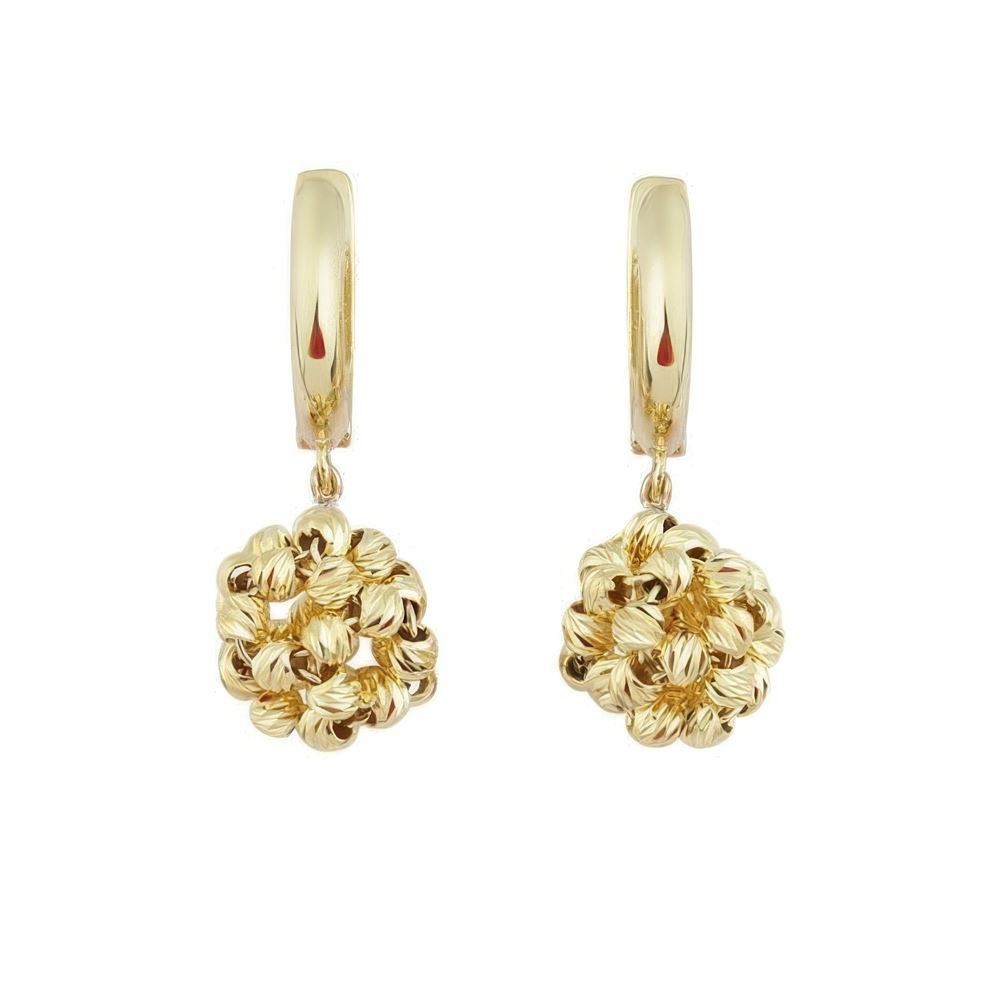 Altın Örme Top Küpe