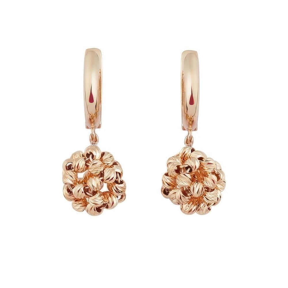 Altın Örme Top Küpe