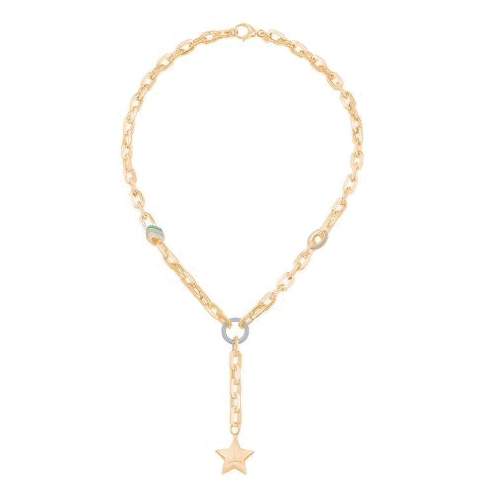 Taşlı Halka Yıldız Kolye 50Cm Zincir