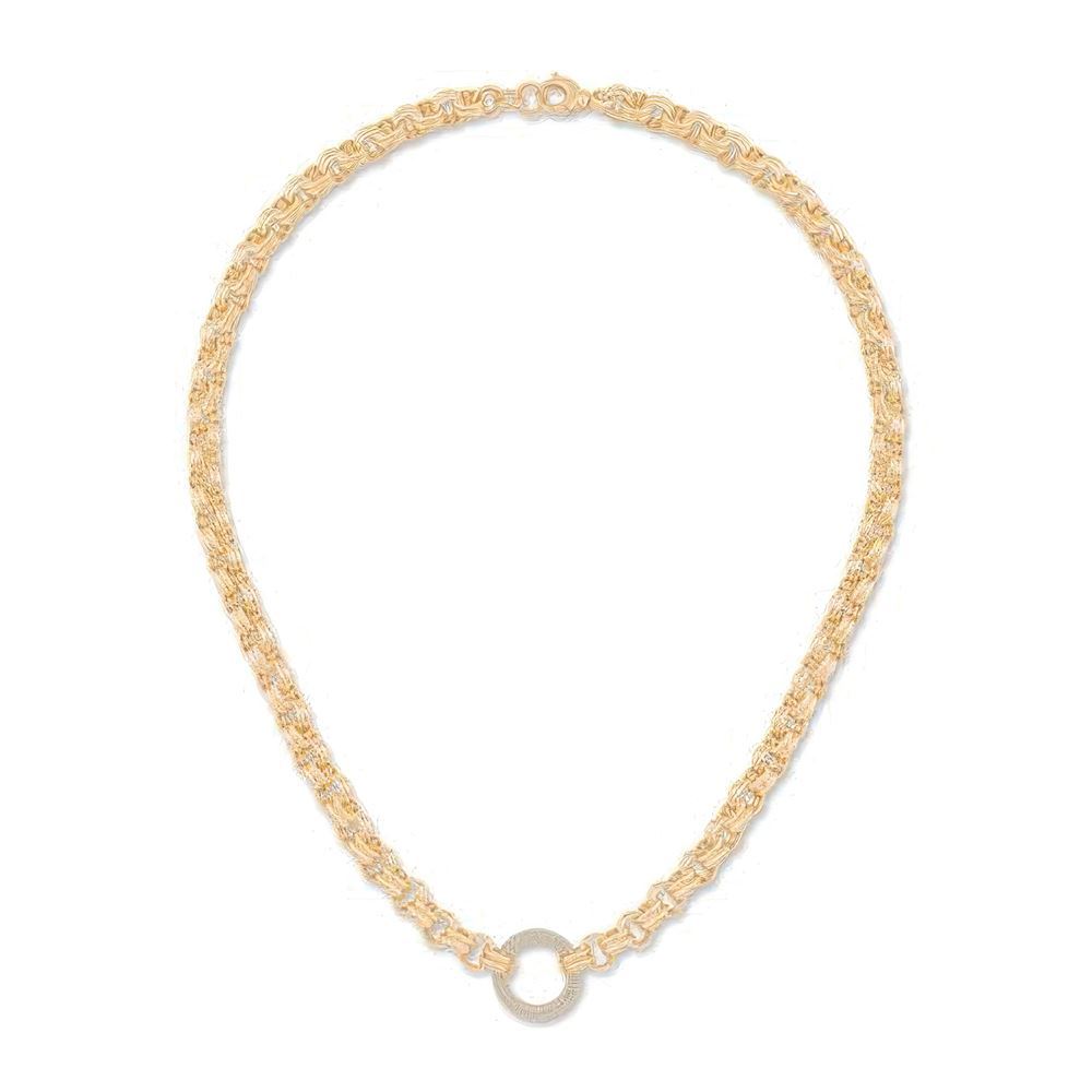 Taşlı Halka Zincir Kolye 50Cm Zincir