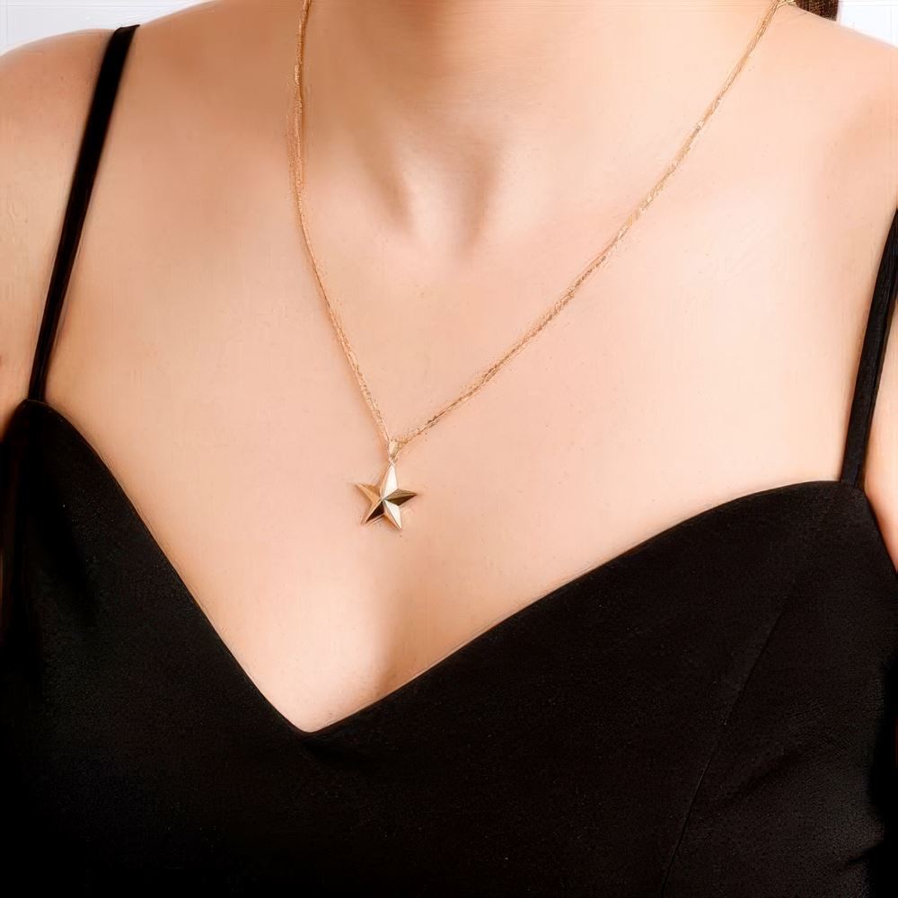 Yıldız Altın Kolye 45Cm Zincir