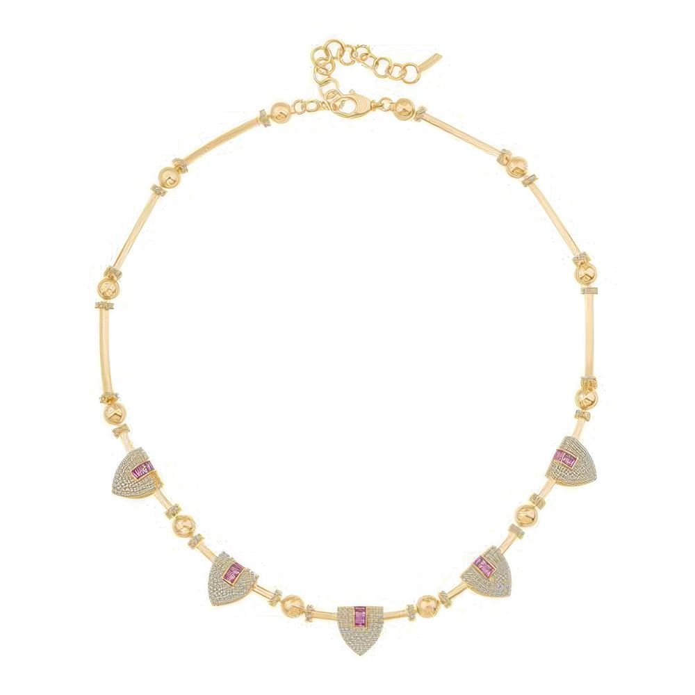 Baget Taşlı Silindir Kolye 43 Cm Zincir