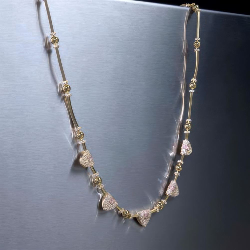 Baget Taşlı Silindir Kolye 43 Cm Zincir