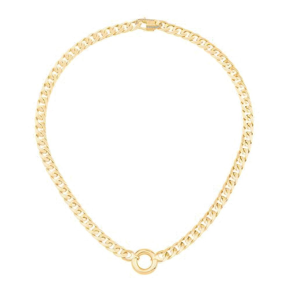 Halka Detaylı Piramit Gurmet  Kolye 43 Cm Zincir