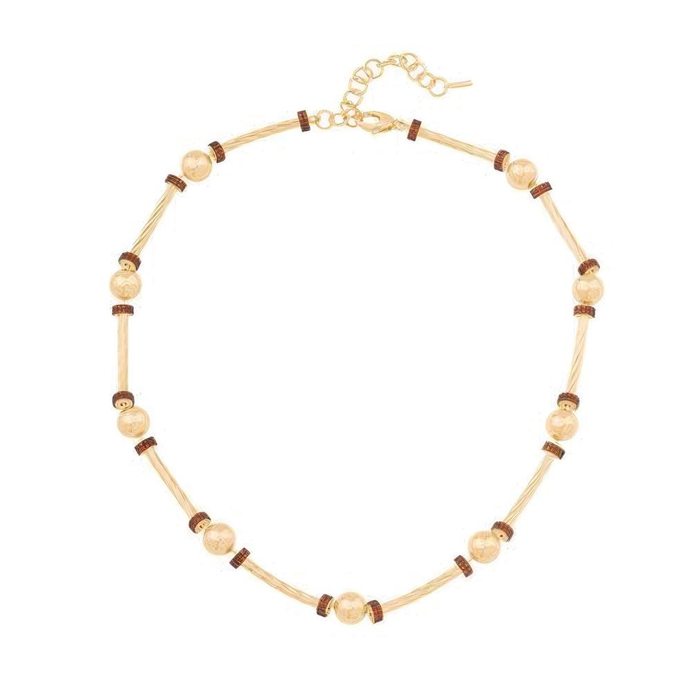 Renkli Taşlı Silindir Kolye 43 Cm Zincir