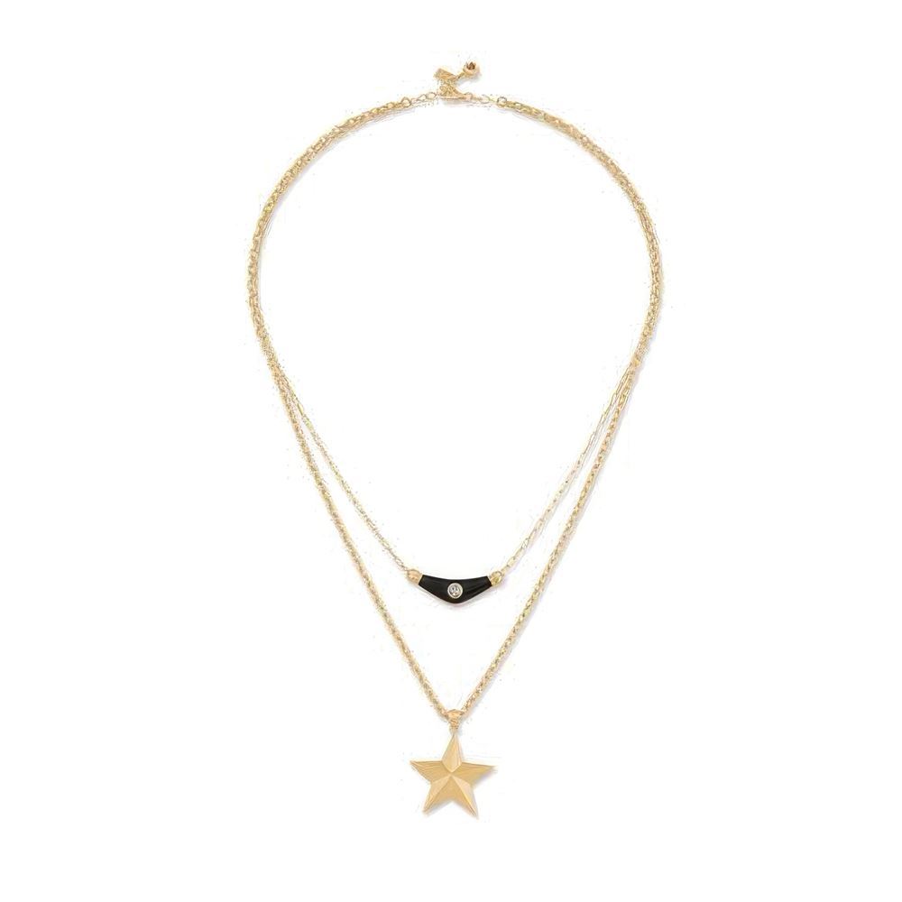İkili Yıldız Trend Kolye 50 Cm Zincir