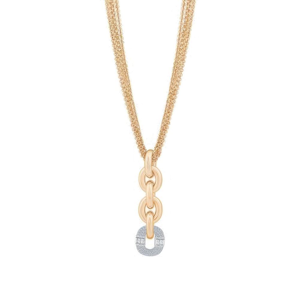 Mini Taşlı Oval Kolye 50 Cm Zincir