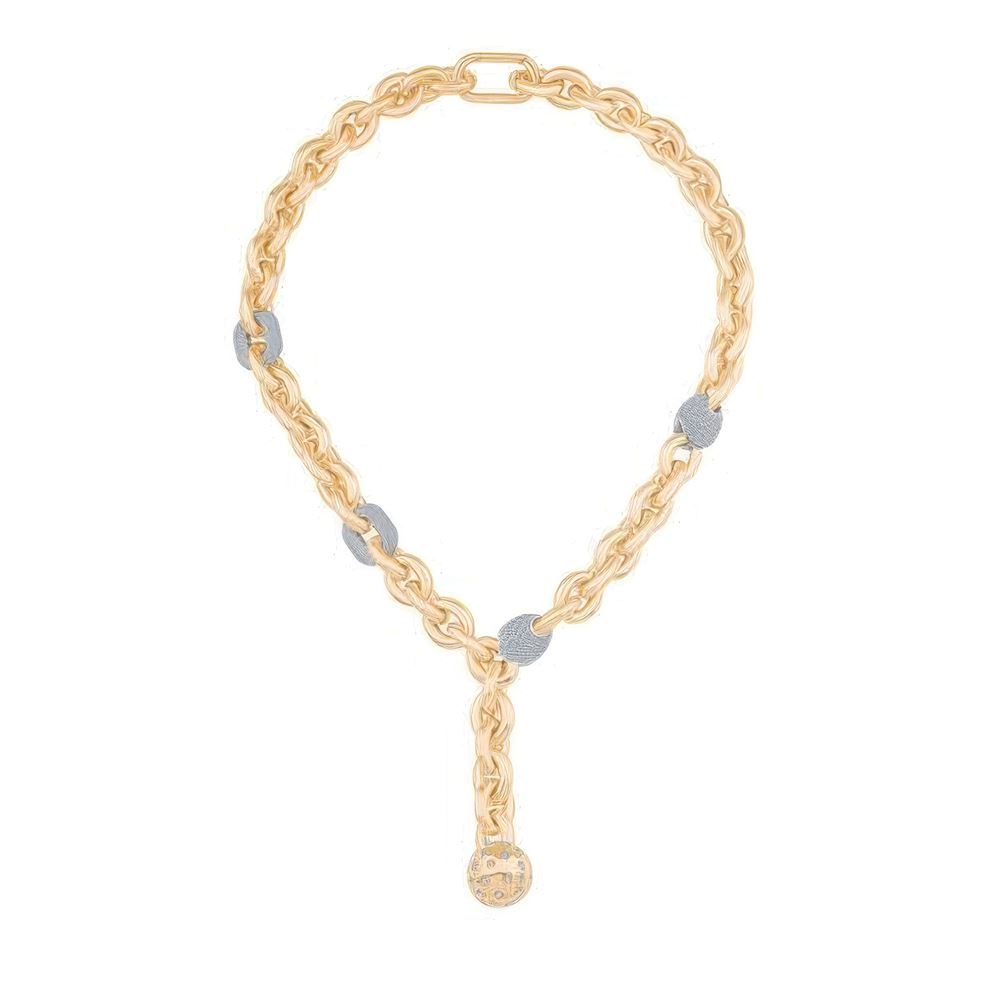 Yuvarlak Taş Uçlu Altın Kolye 50 Cm Zincir