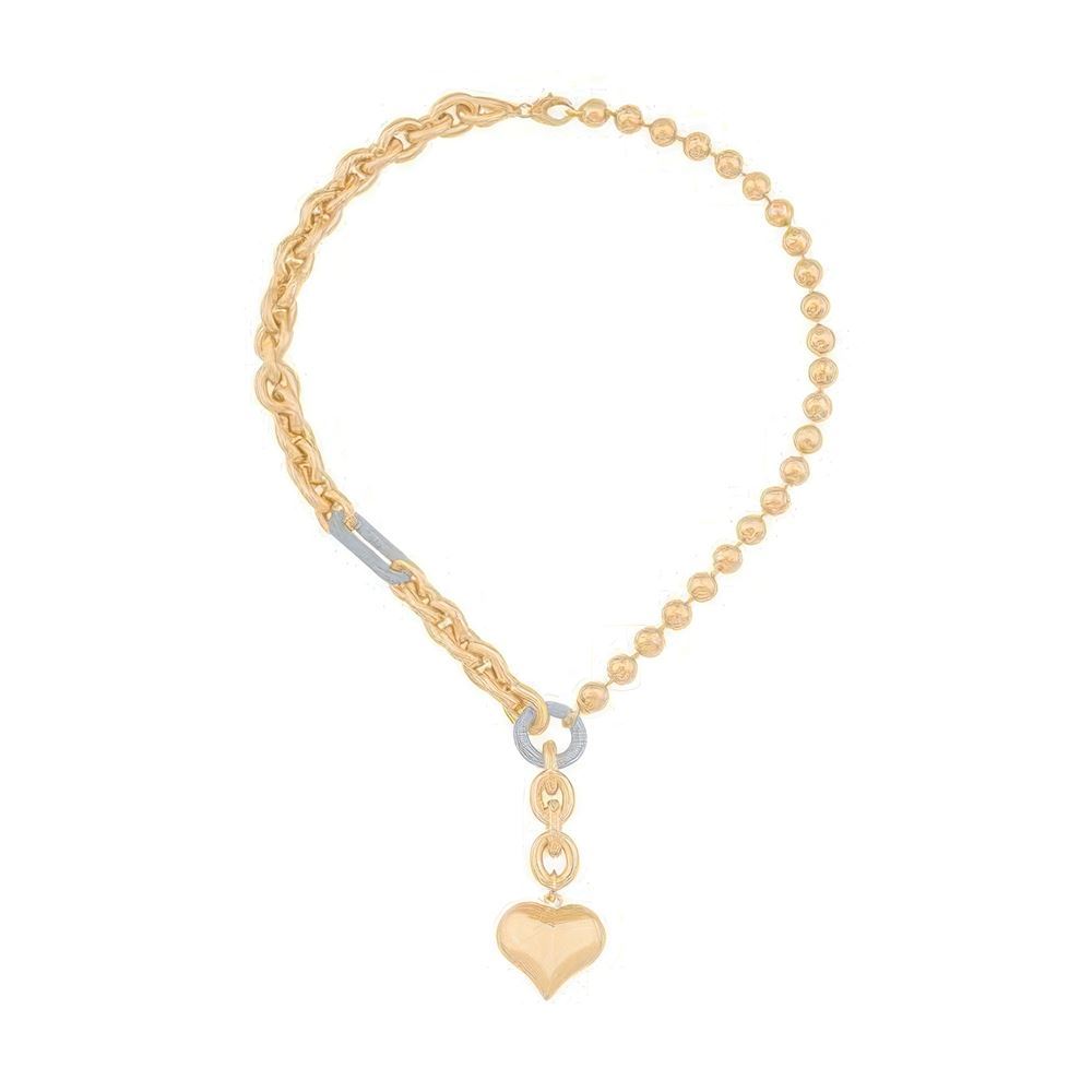 Asimetrik Zincir Kalp Kolye 50 Cm Zincir