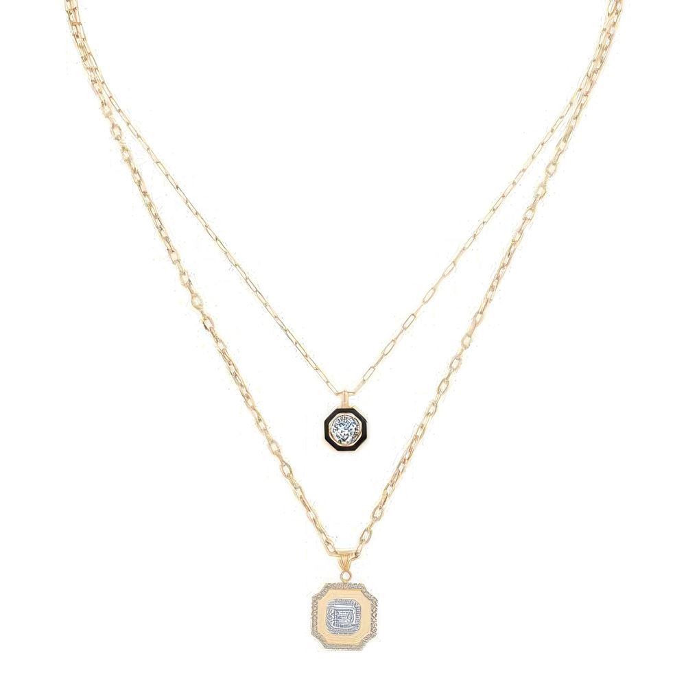 Çift Zincir Trend Kolye 50 Cm Zincir