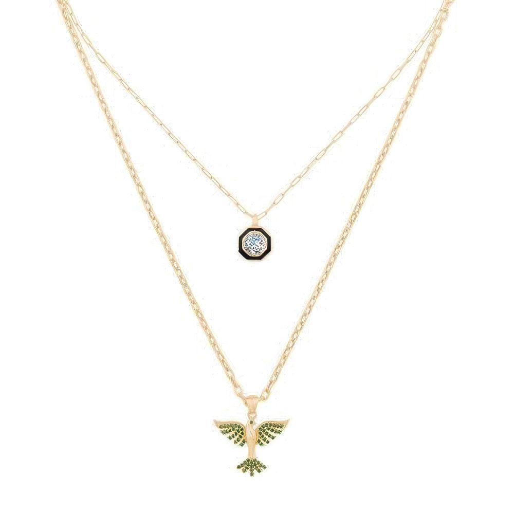 Çift Zincir Anka Kuşu Kolye 50 Cm Zincir