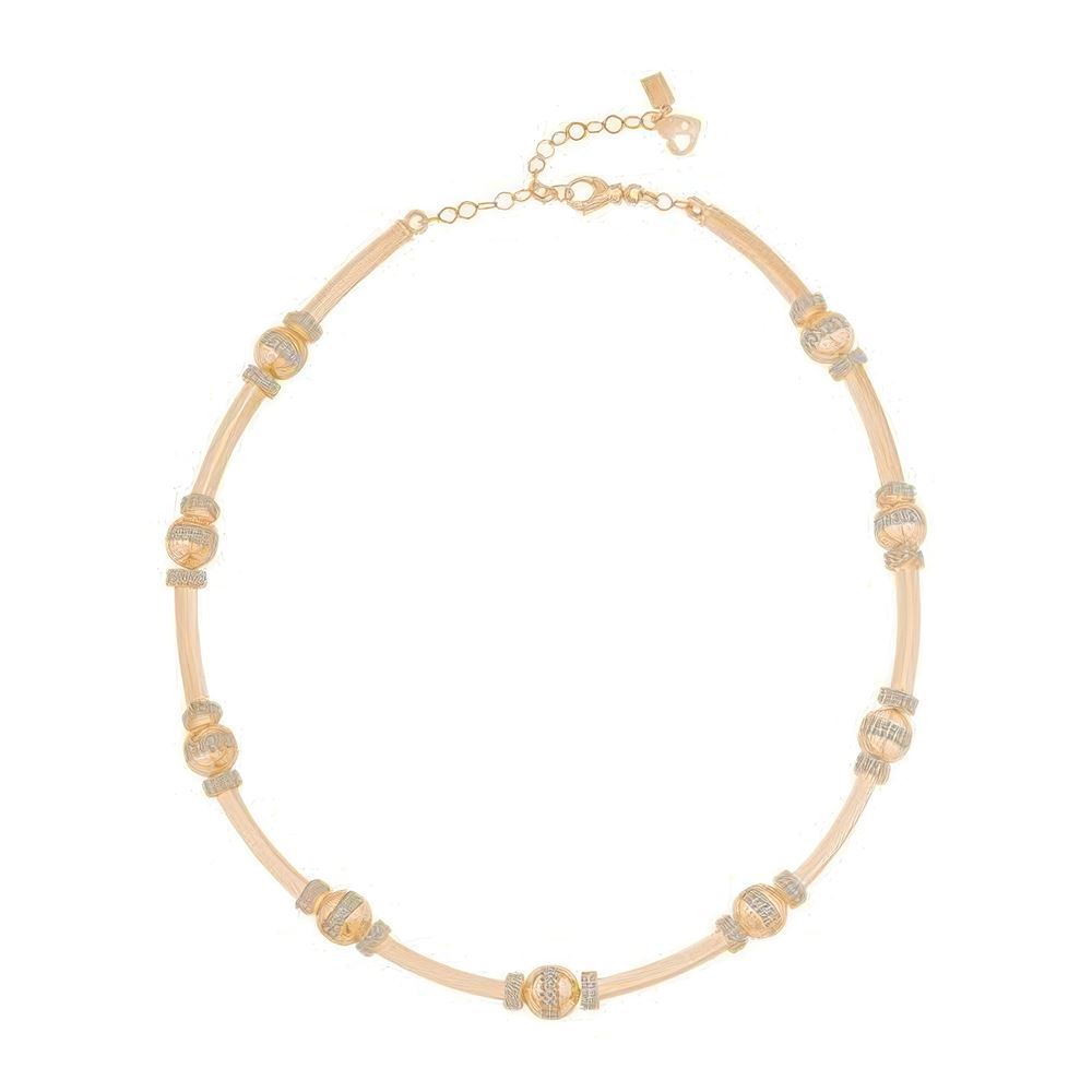 Altın Silindir Tasarım Kolye 43 Cm Zincir