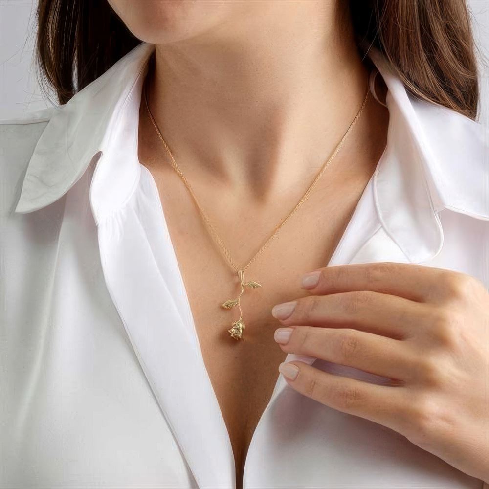 Gül Kolye 45 Cm Zincir