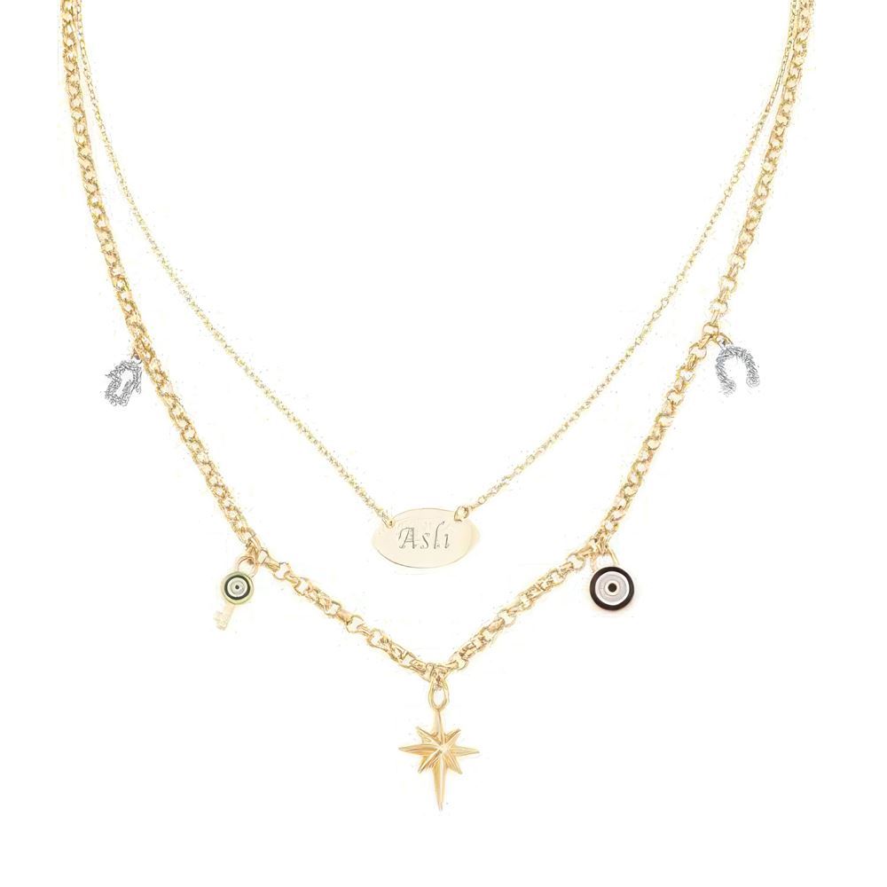 İsimli Şans Kolye 50 Cm Zincir