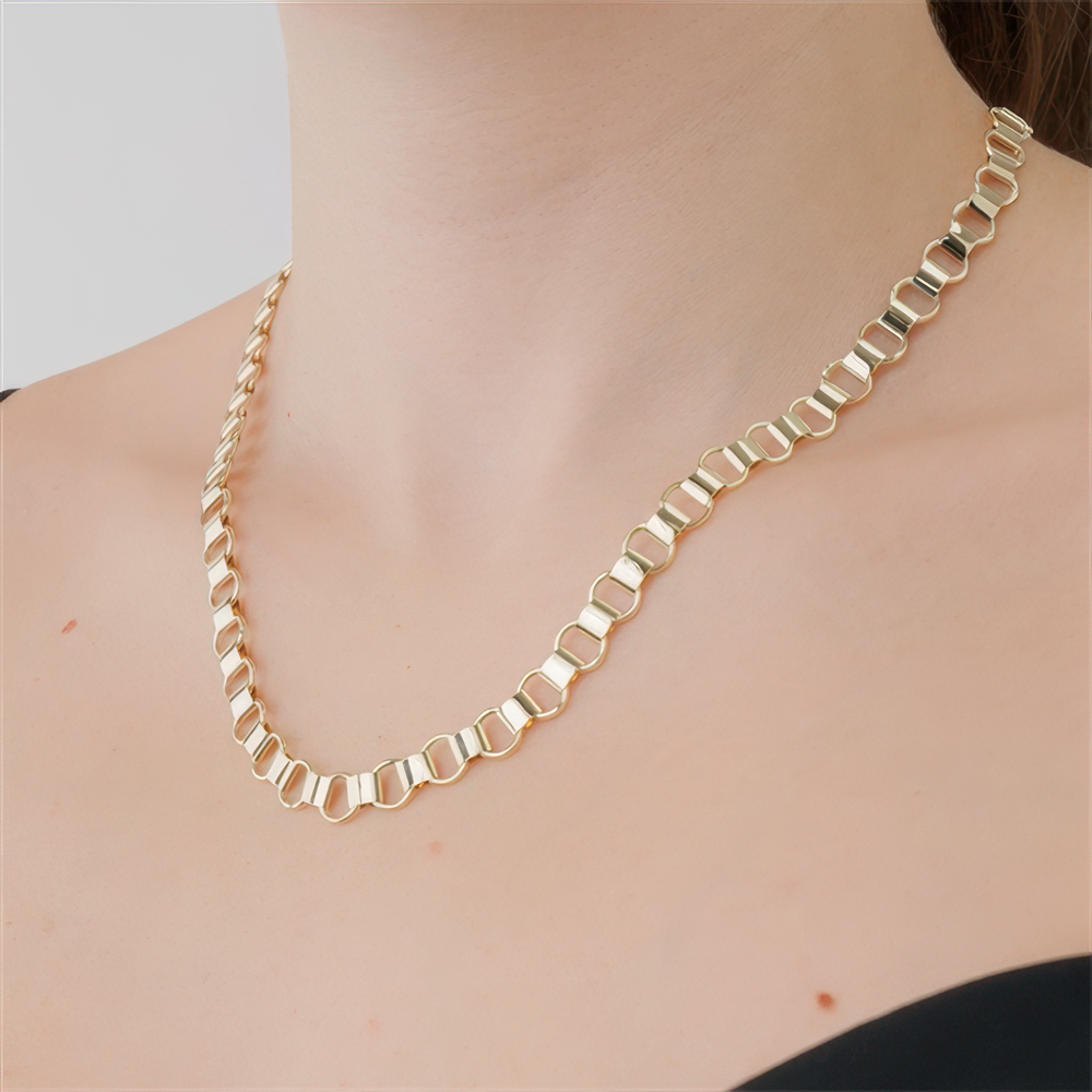 Halka Zincir Altın Kolye 50 Cm Zincir