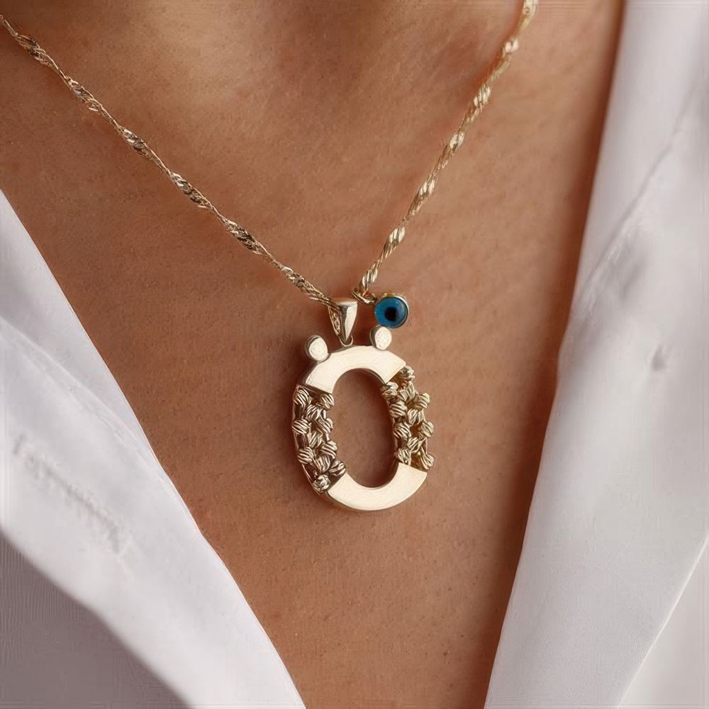 Ö Harf Altın Kolye 55Cm Zincir