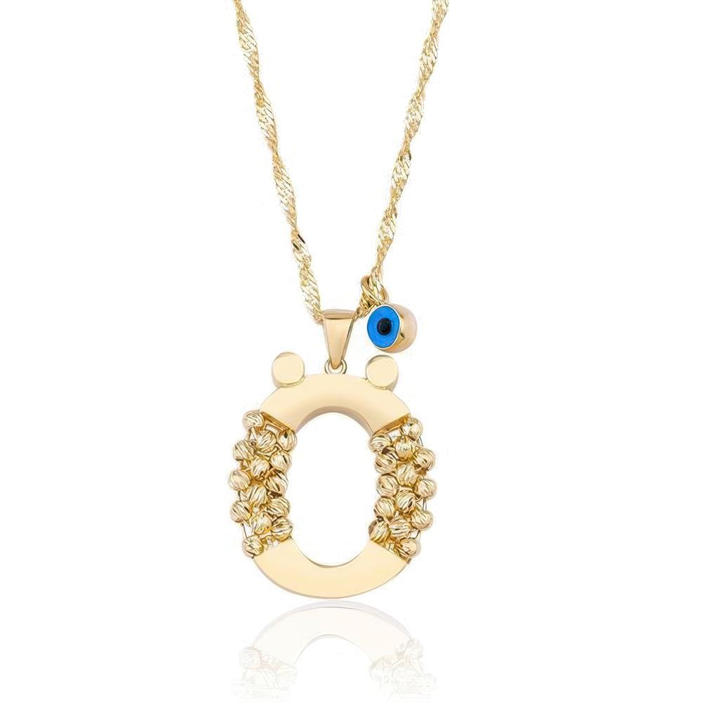 Ö Harf Altın Kolye 55Cm Zincir