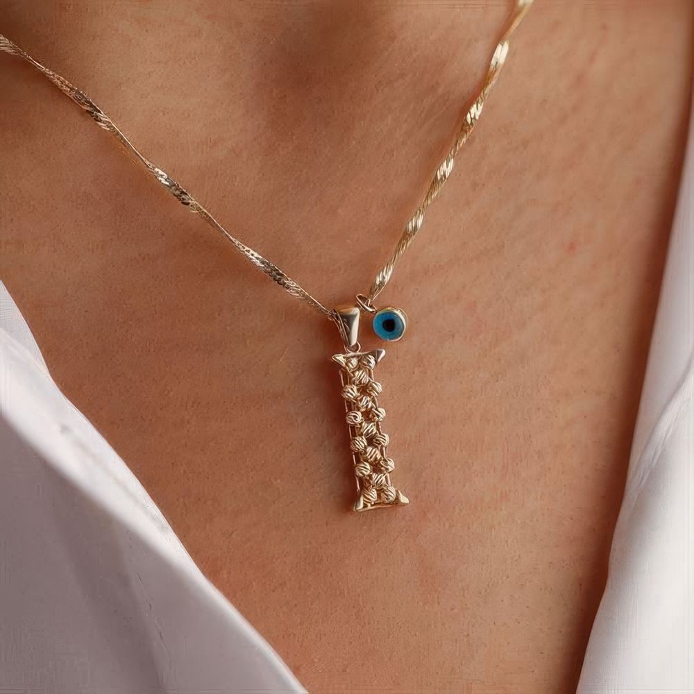 I Harf Altın Kolye 55Cm Zincir