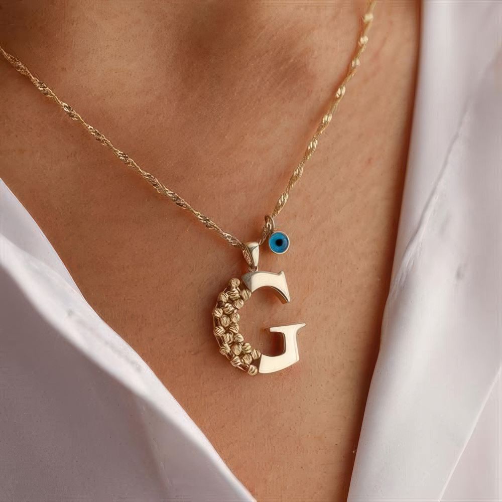 G Harf Altın Kolye 55Cm Zincir