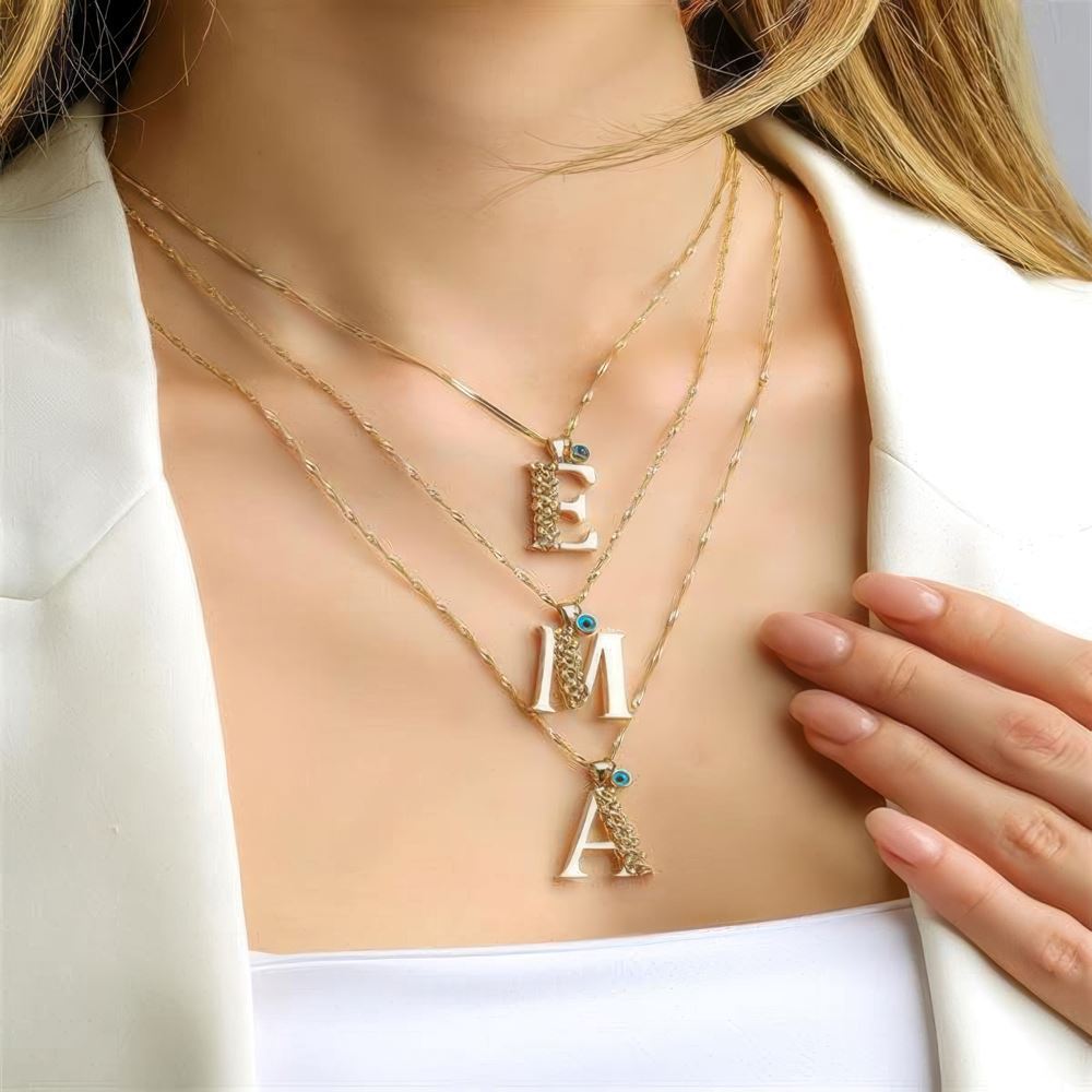 Ç Harf Altın Kolye 55Cm Zincir