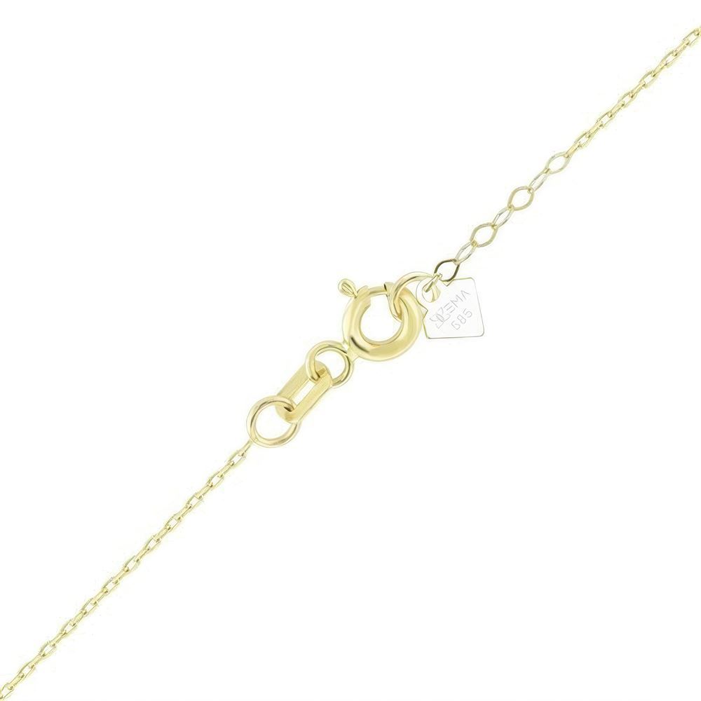 Nazar Boncuklu Hilal Altın Kolye 45Cm Zincir