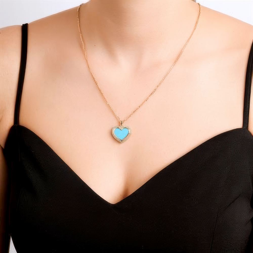 Kalp Altın Kolye 45Cm Zincir