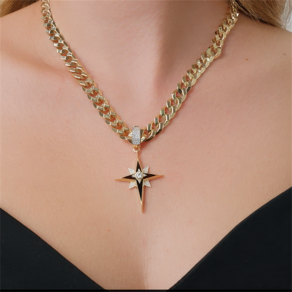 Mineli Taşlı Kuzey Yıldızı  Charm