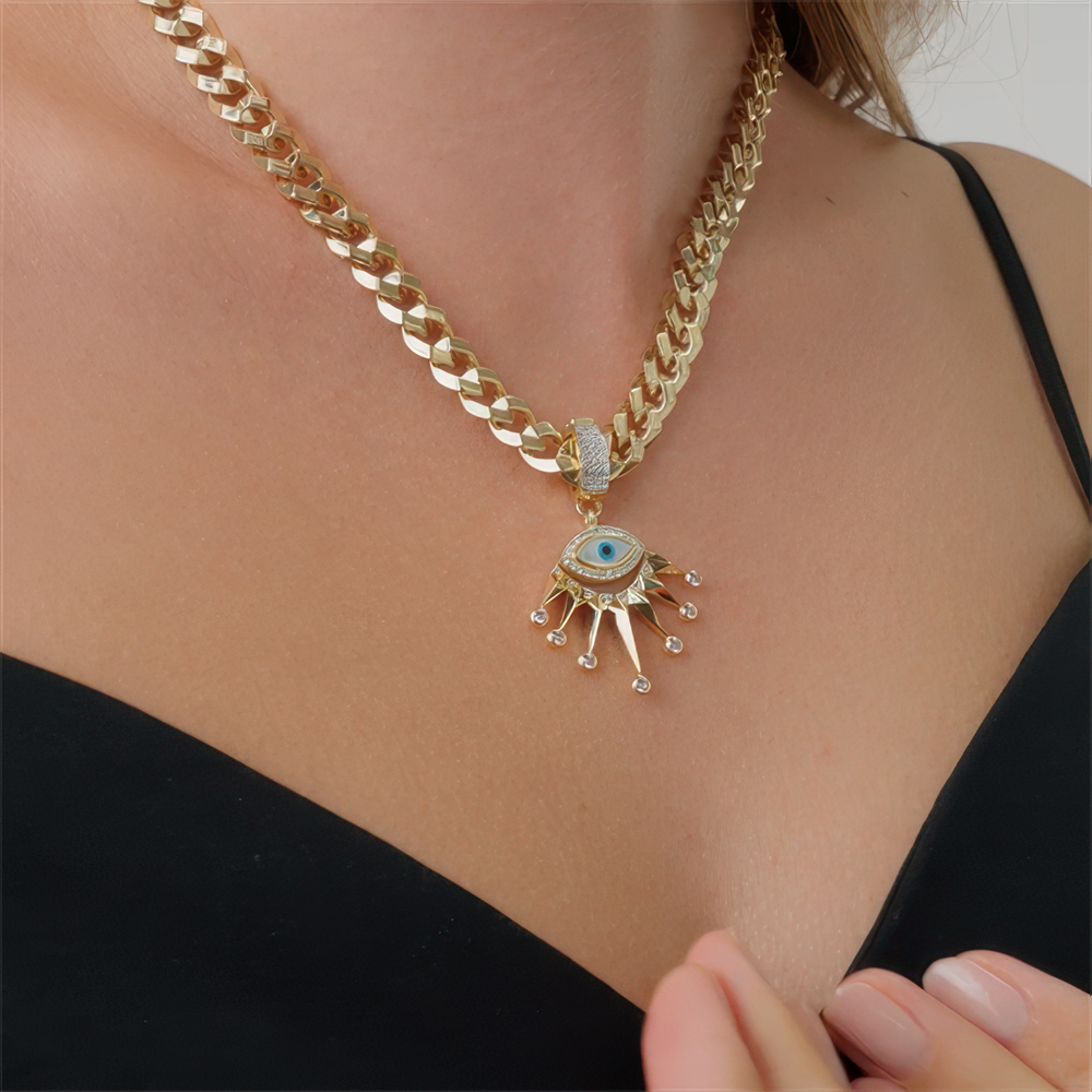 Pembe Taşlı Nazar Göz Charm