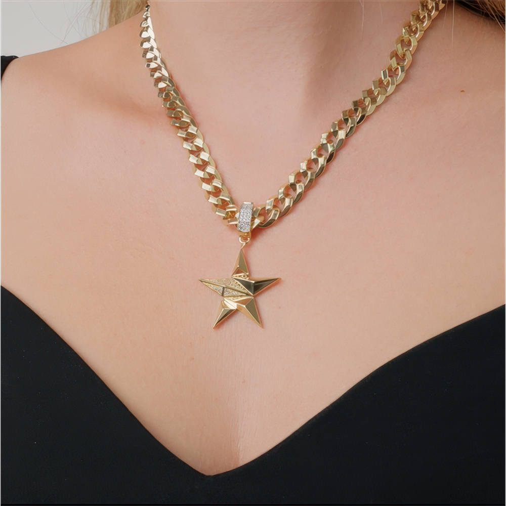 Taşlı Hareketli Yıldız Charm