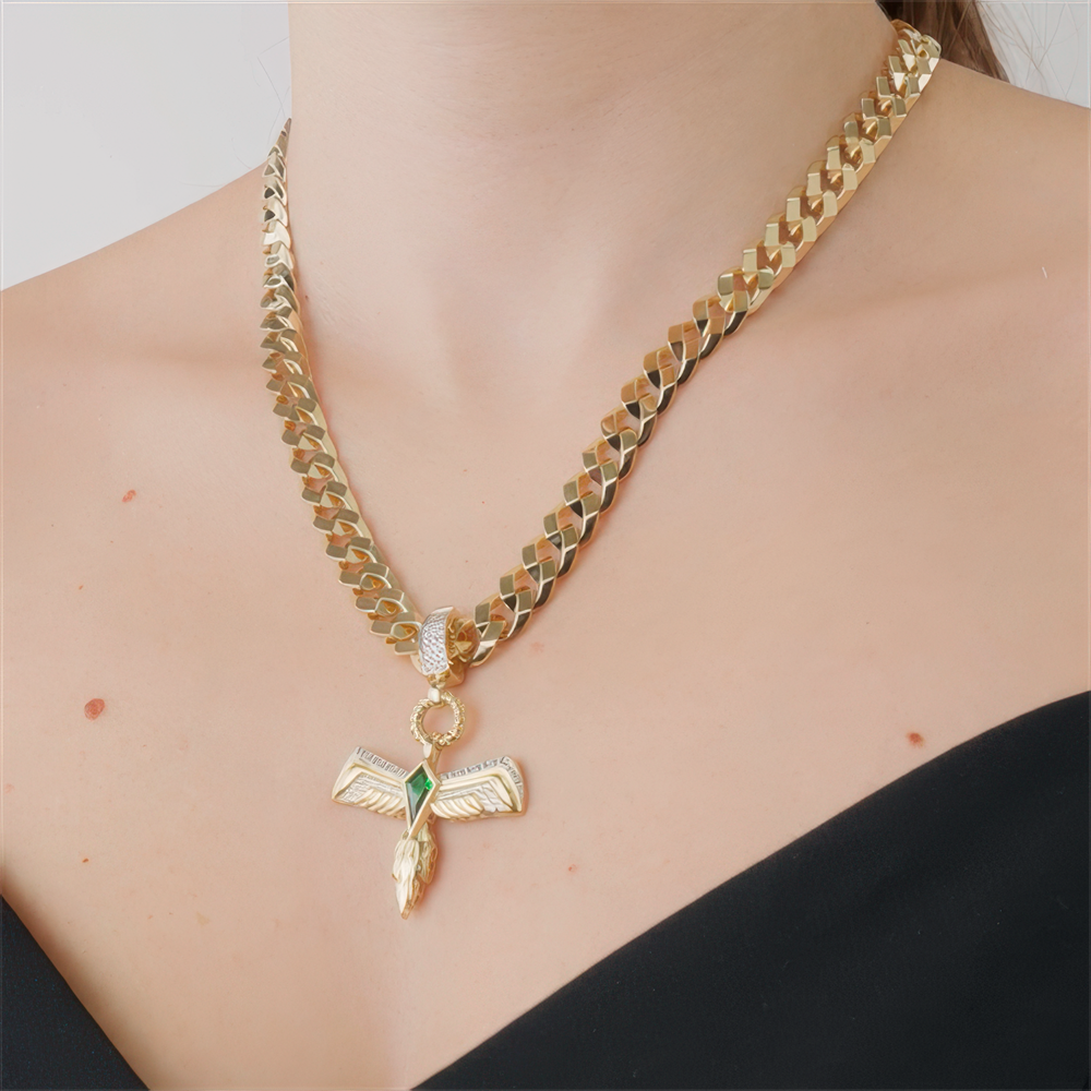 Yeşil Taşlı Anka Kuşu Charm