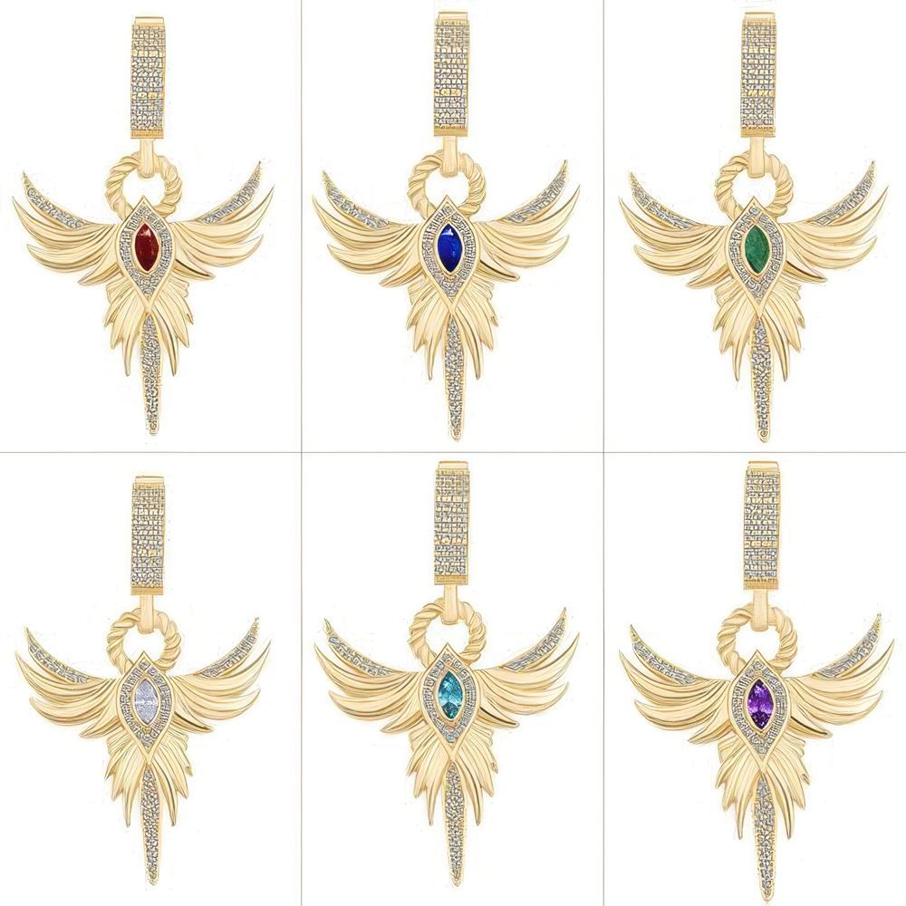 Anka Kuşu Zümrüt Taşlı Charm