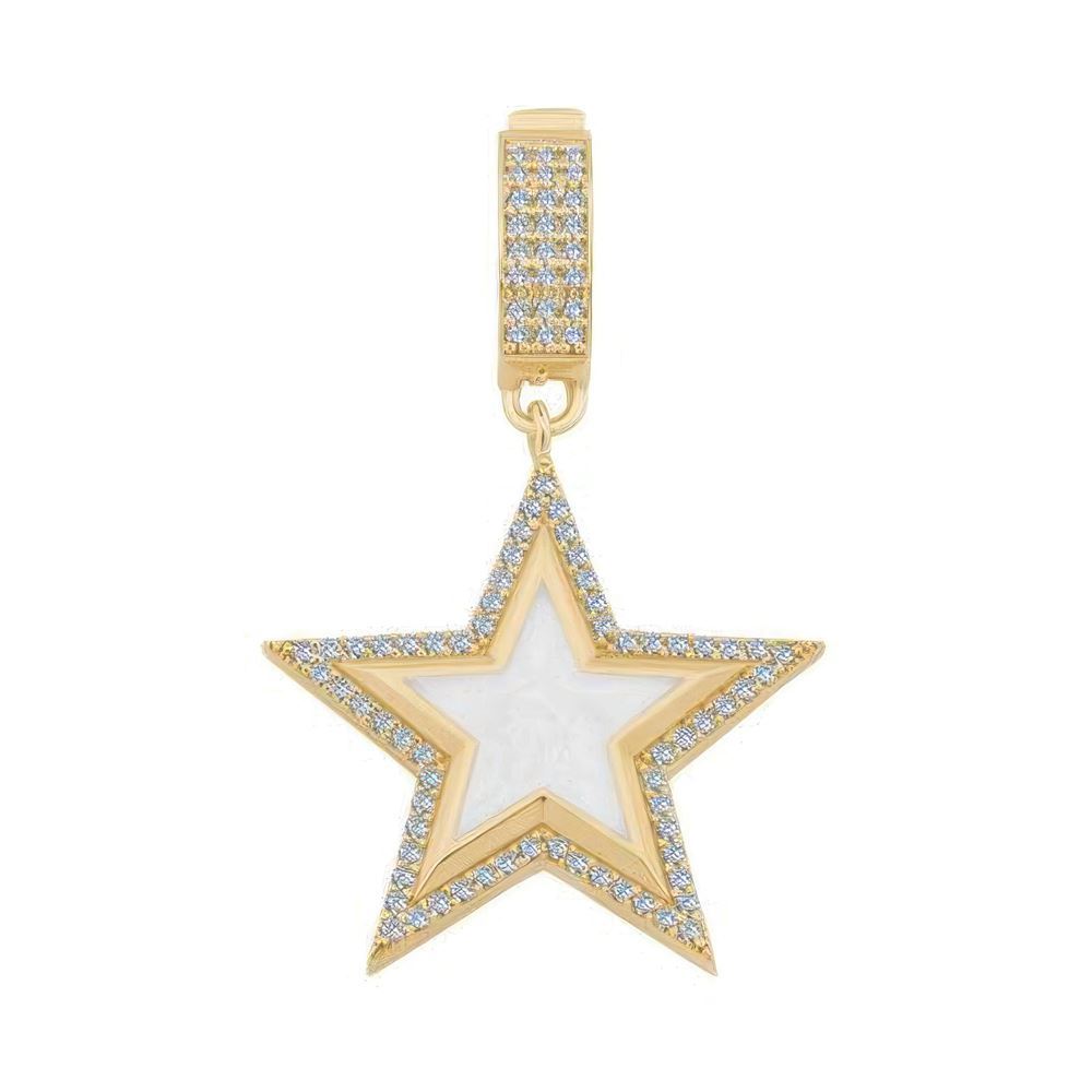 Taşlı Siyah Yıldız Kolye Ucu Charm