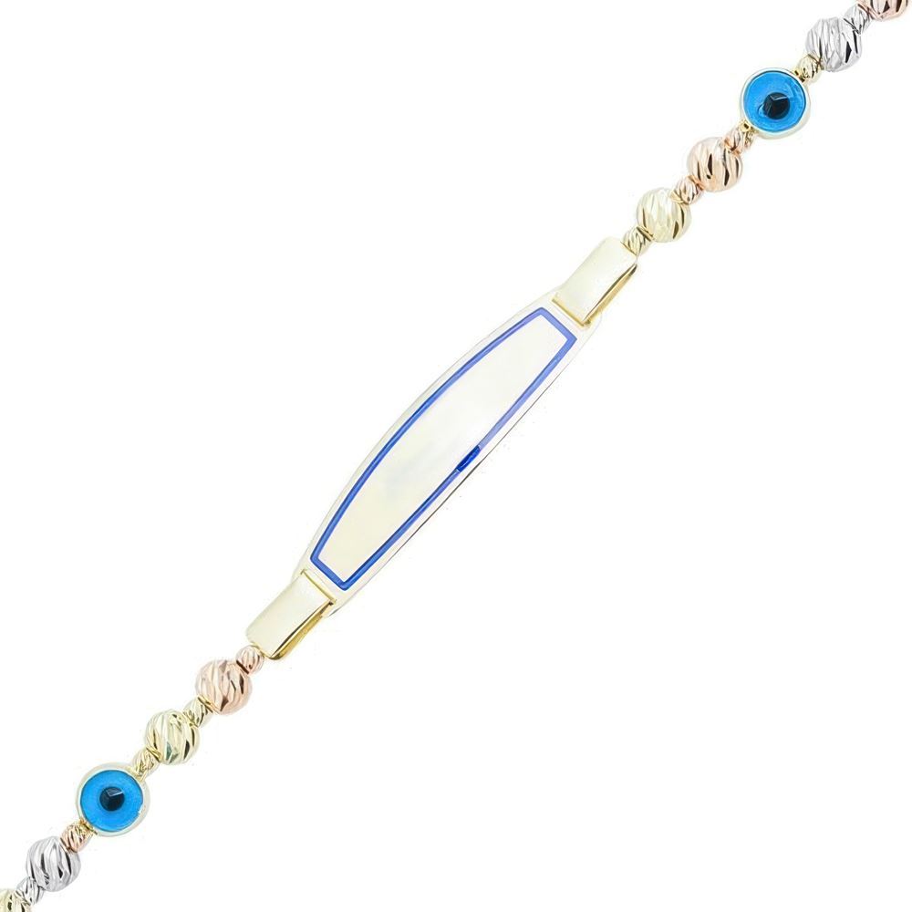 Mavi Mineli Çocuk Künyesi 15Cm Bileklik