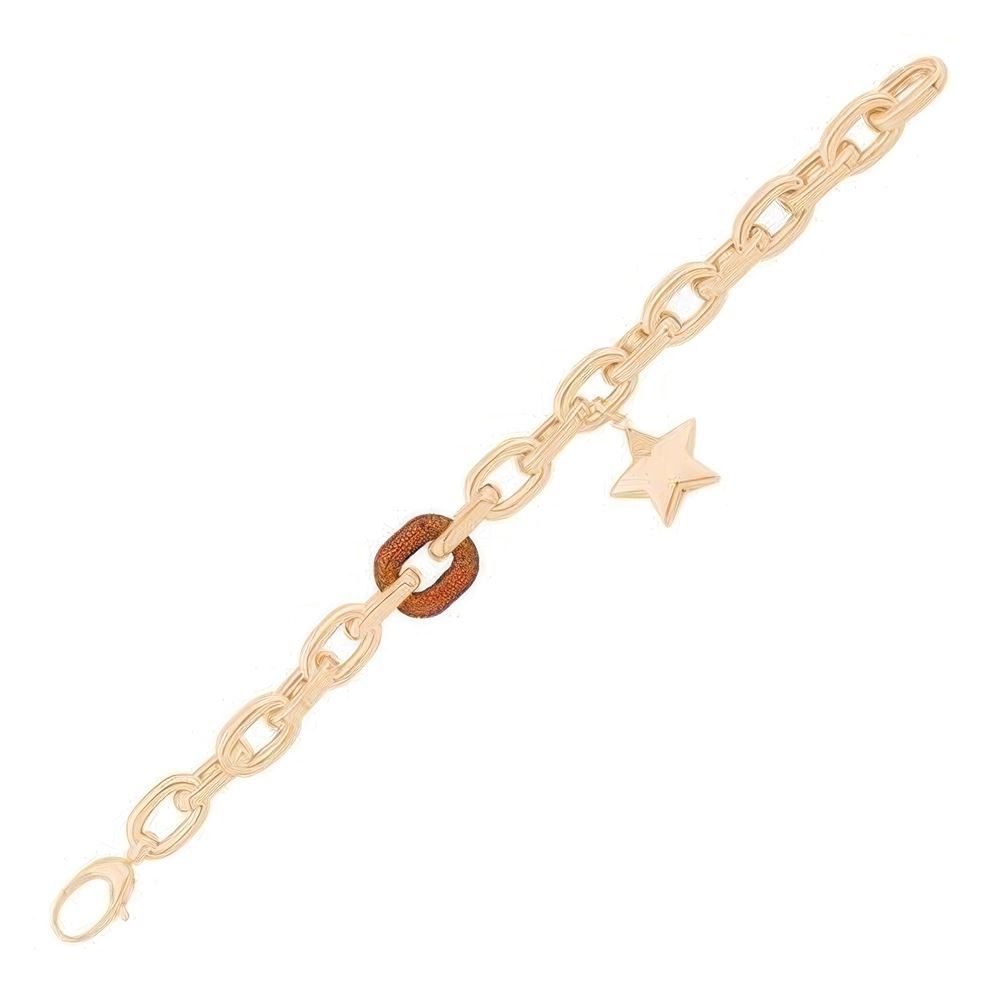İtalyan Tasarım Yıldız Sallantılı Altın Bileklik 18cm