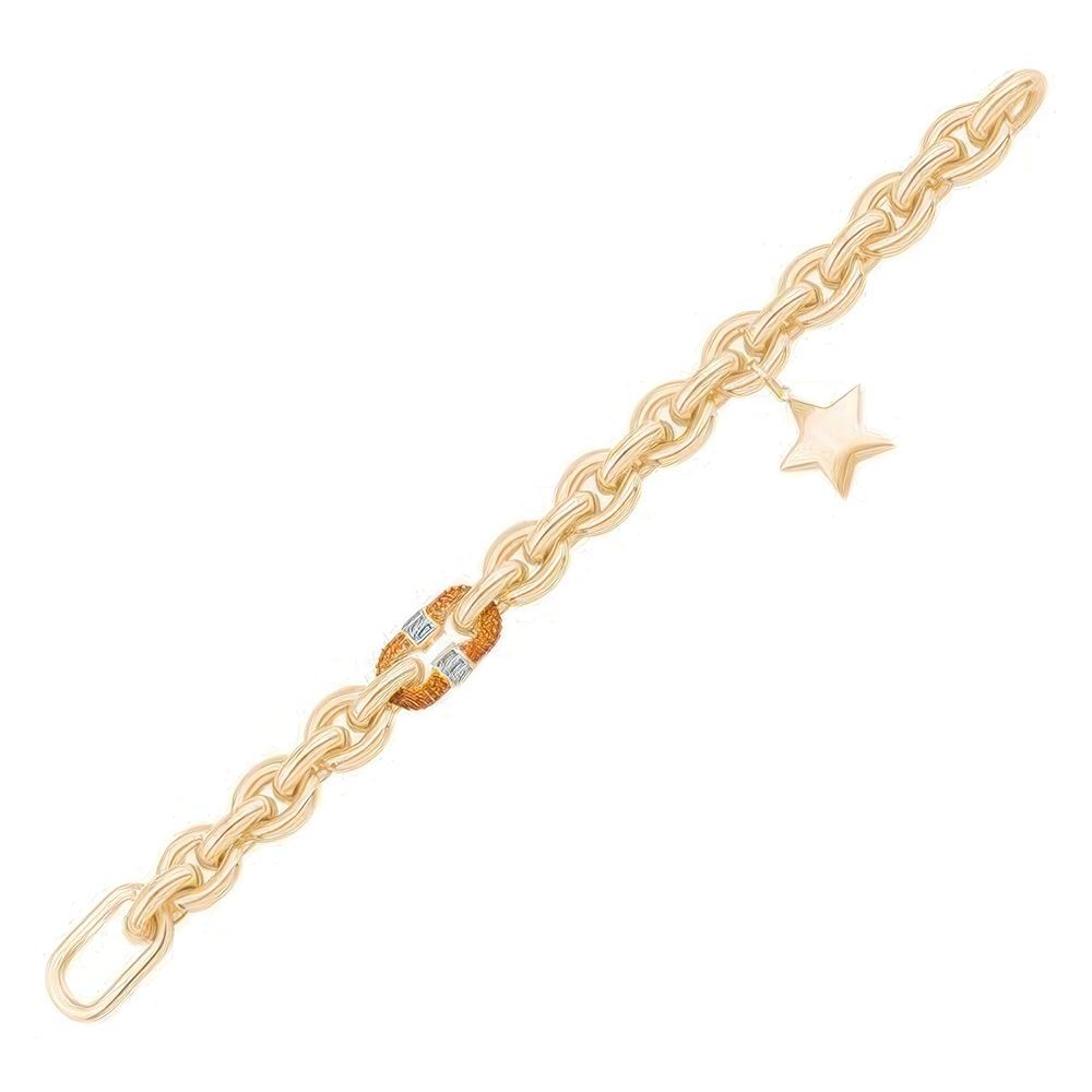 Yıldız Halka Zincir Altın Bileklik 18cm