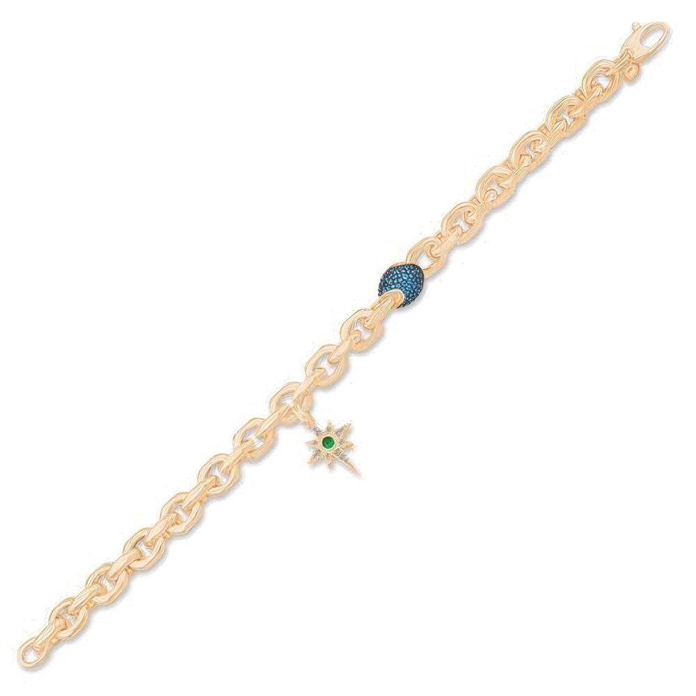 İtalyan Tasarım Kuzey Yıldızı Altın Bileklik 18cm