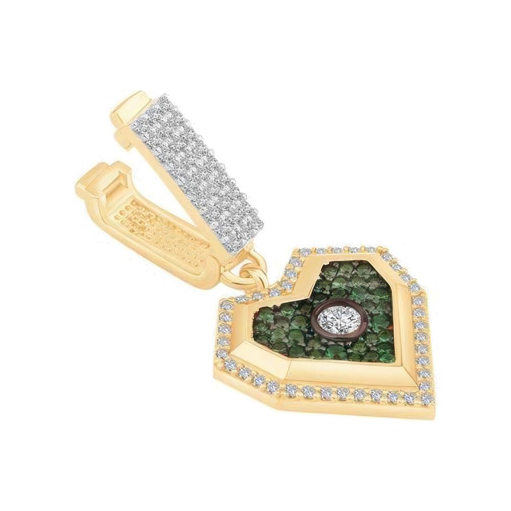 Renkli Taşlı Kalp 9Mm Bileklik Charm