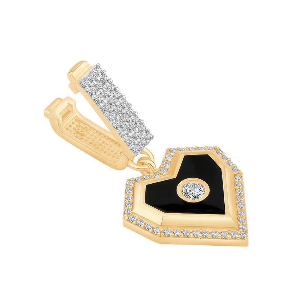 Siyah Mineli Kalp 9Mm Bileklik Charm